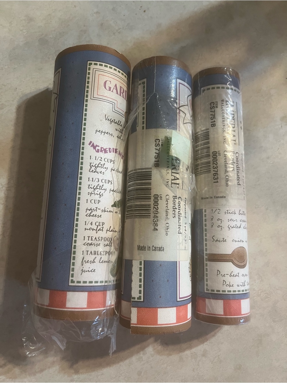 Vintage Kitchen Recipe Themed Wallpaper Border Imperial Wallcoverings